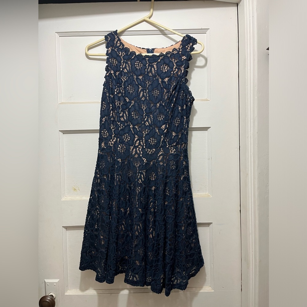 Navy blue lace summer dress